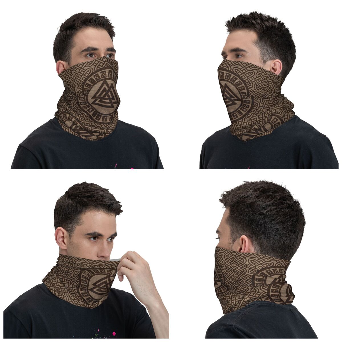 Valknut Symbol And Runes On Wo - огляд і ціна Neck Gaiter Fleece