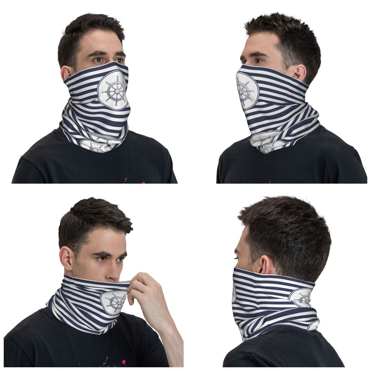 Custom Navy Blue Nautical Whee - огляд і ціна Neck Gaiter Fleece