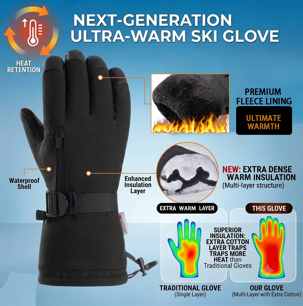 Winter Ski Gloves Men Women, W - огляд і ціна Snow Glove Insulated
