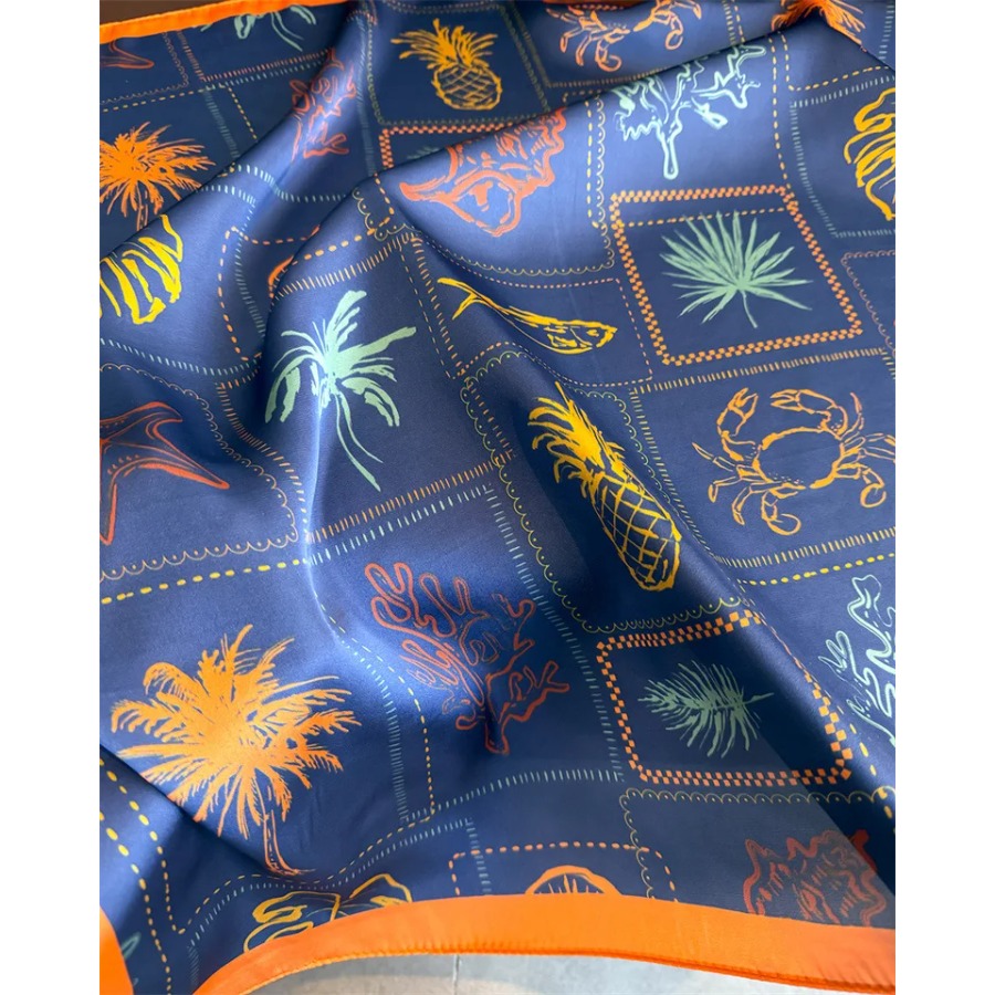 Blue Print Silk Square Scarf W - огляд і ціна Shawl Wrap Winter